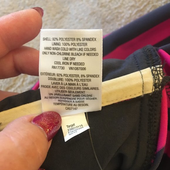 NWT Mossimo pink and slate tankini top Size S - Picture 6 of 9